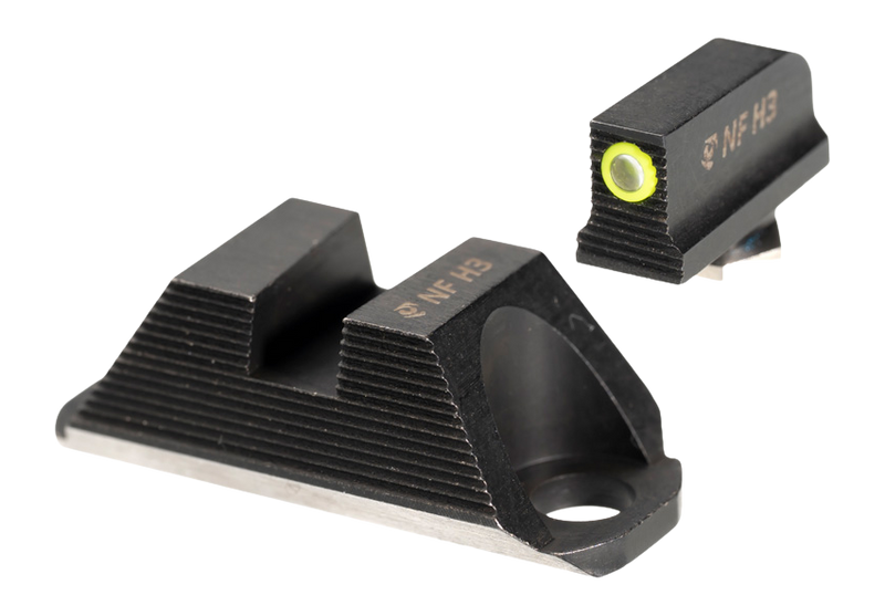 Night Fision Glock 19/45 Tritium Night Sights Yellow Front Blank Rear