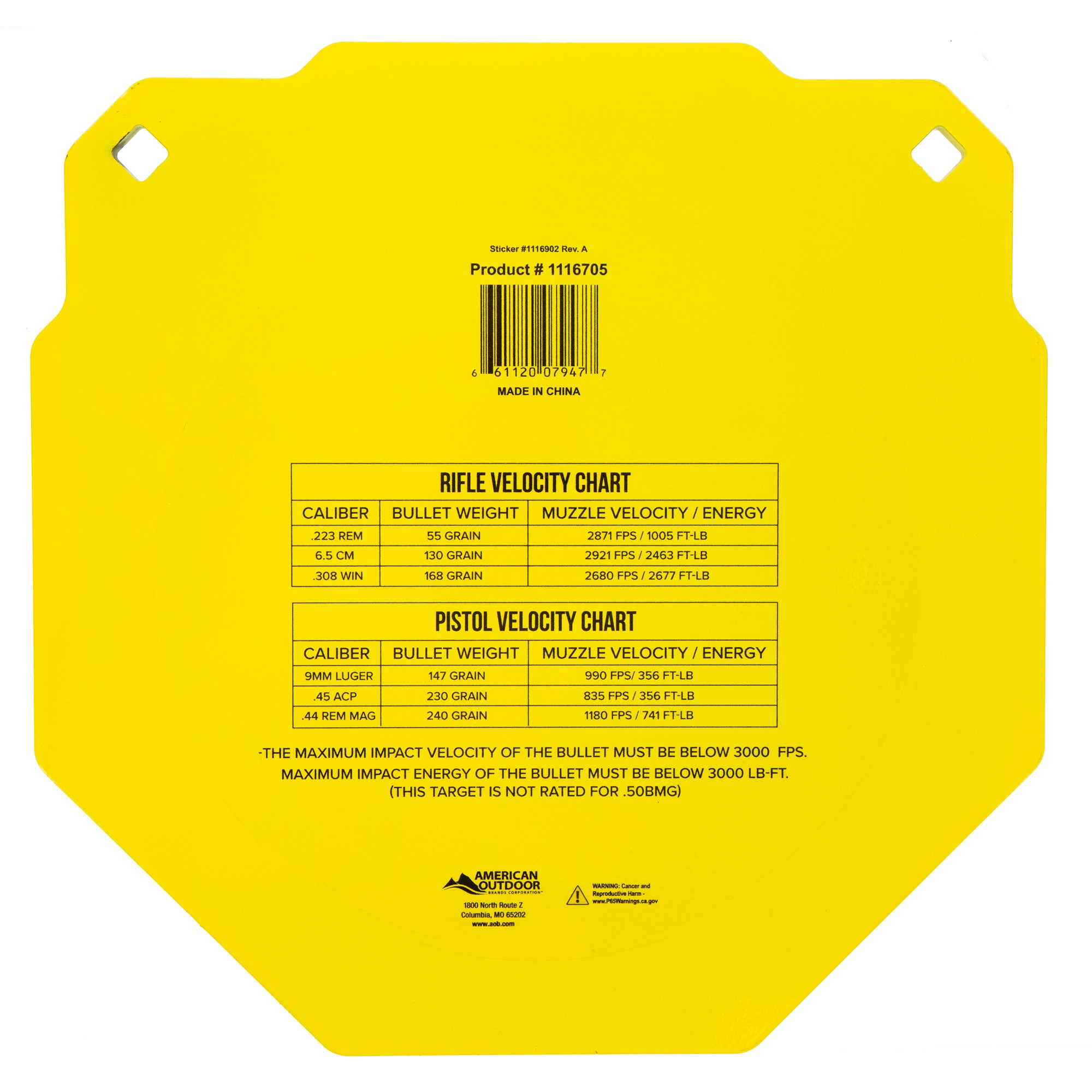 CALDWELL AR500 13" OCTAGON