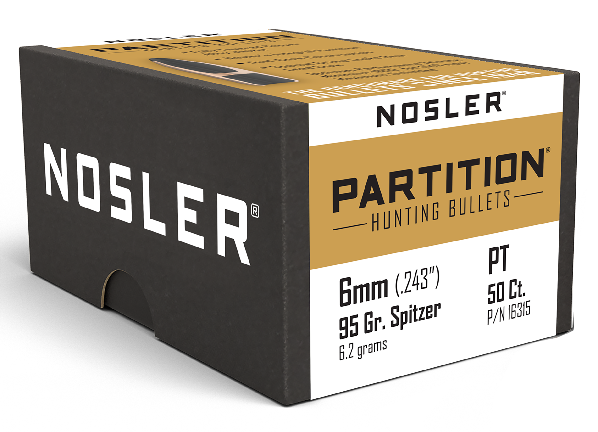 Nosler 16315 Partition  6mm 95gr Partition 50/Box