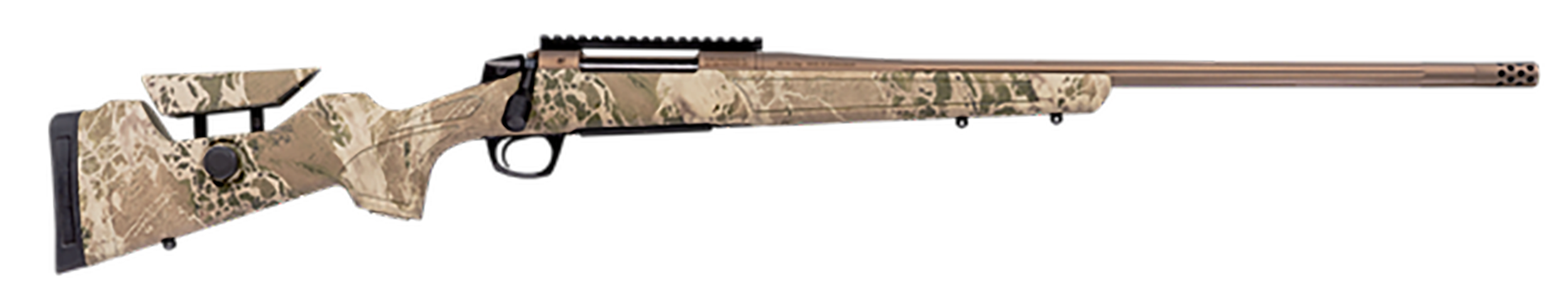 CVA CR3961 Cascade Long Range Hunter Full Size 300 Win Mag 24" Smoked Bronze Cerakote Steel Threaded Barrel, Realtree Hillside Synthetic Stock
