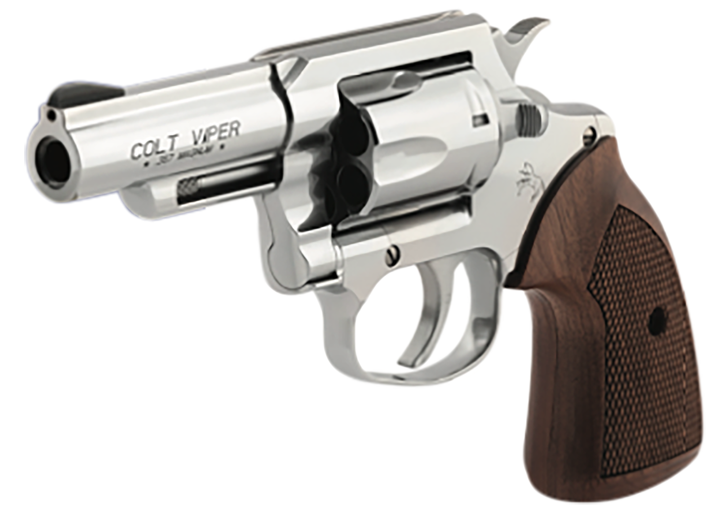 Colt Mfg VIPERSP3WRR Viper 357 Mag/38 Special 6rd 3" 1/2 Lug Stainless Steel Barrel, Stainless Steel Cylinder & Frame, American Walnut Grip, Exposed Hammer