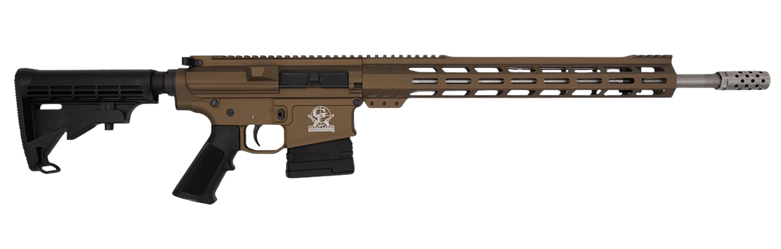 Great Lakes Firearms GL10308SSBRZ GLFA  308 Win 10+1 18" Stainless Threaded Barrel, Bronze Cerakote Picatinny Rail Aluminum Receiver, 6 Position Mil-Spec Black Synthetic Stock, Mil-spec Polymer Grip