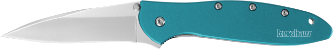 Kershaw 1660TEAL Leek 3" Folding Drop Point Plain Bead Blasted 14C28N Steel Blade Teal Anodized Aluminum Handle Includes Pocket Clip