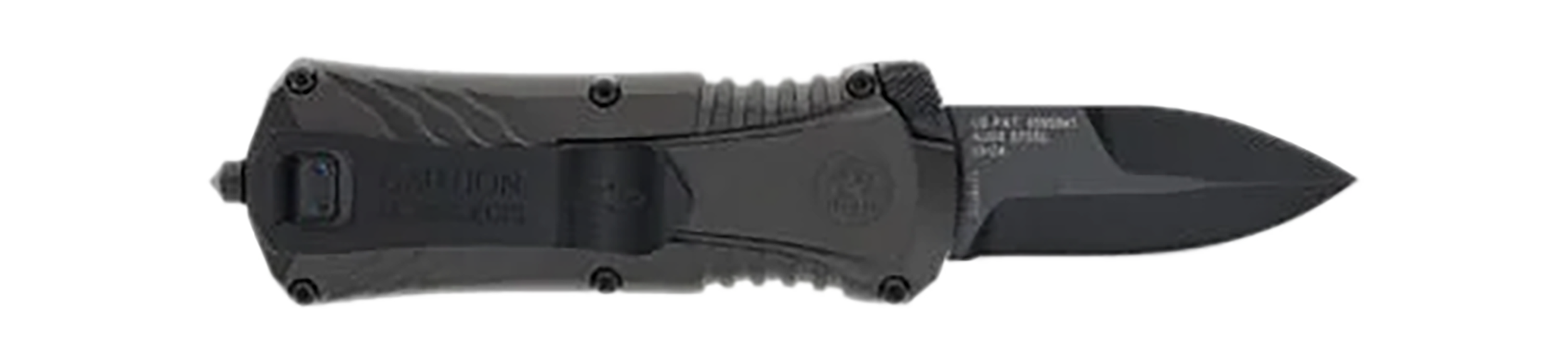 M&P Accessories 1219171 M&P Compact 1.90" OTF Plain Black Oxide Stainless Steel Blade, Gray/Black Aluminum Handle