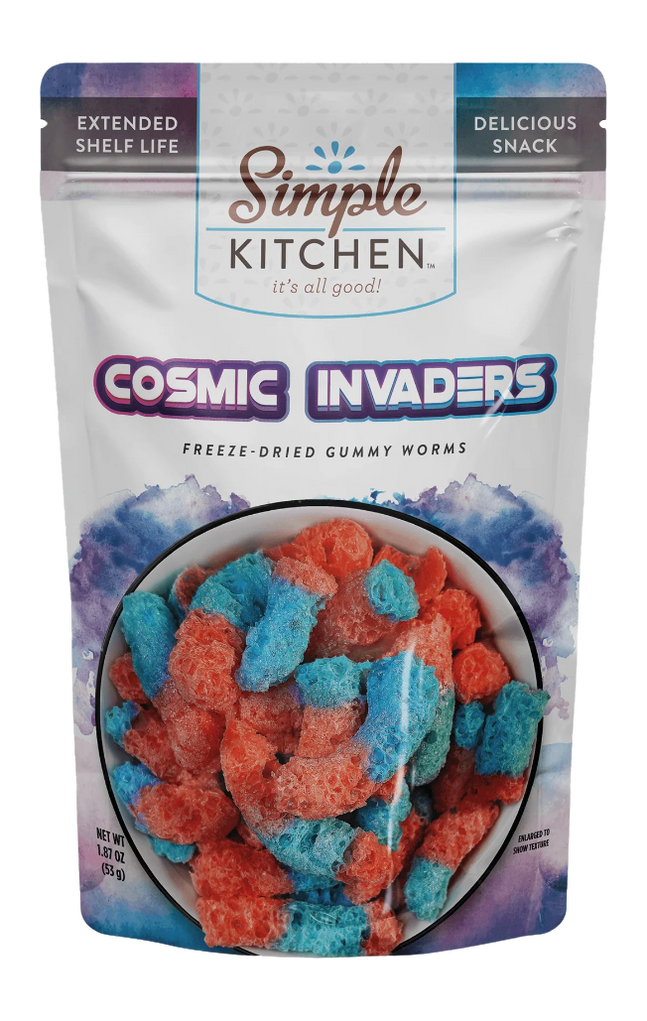 ReadyWise Simple Kitchen Cosmic Invaders Freeze Dried Gummy Worms 6-Pack