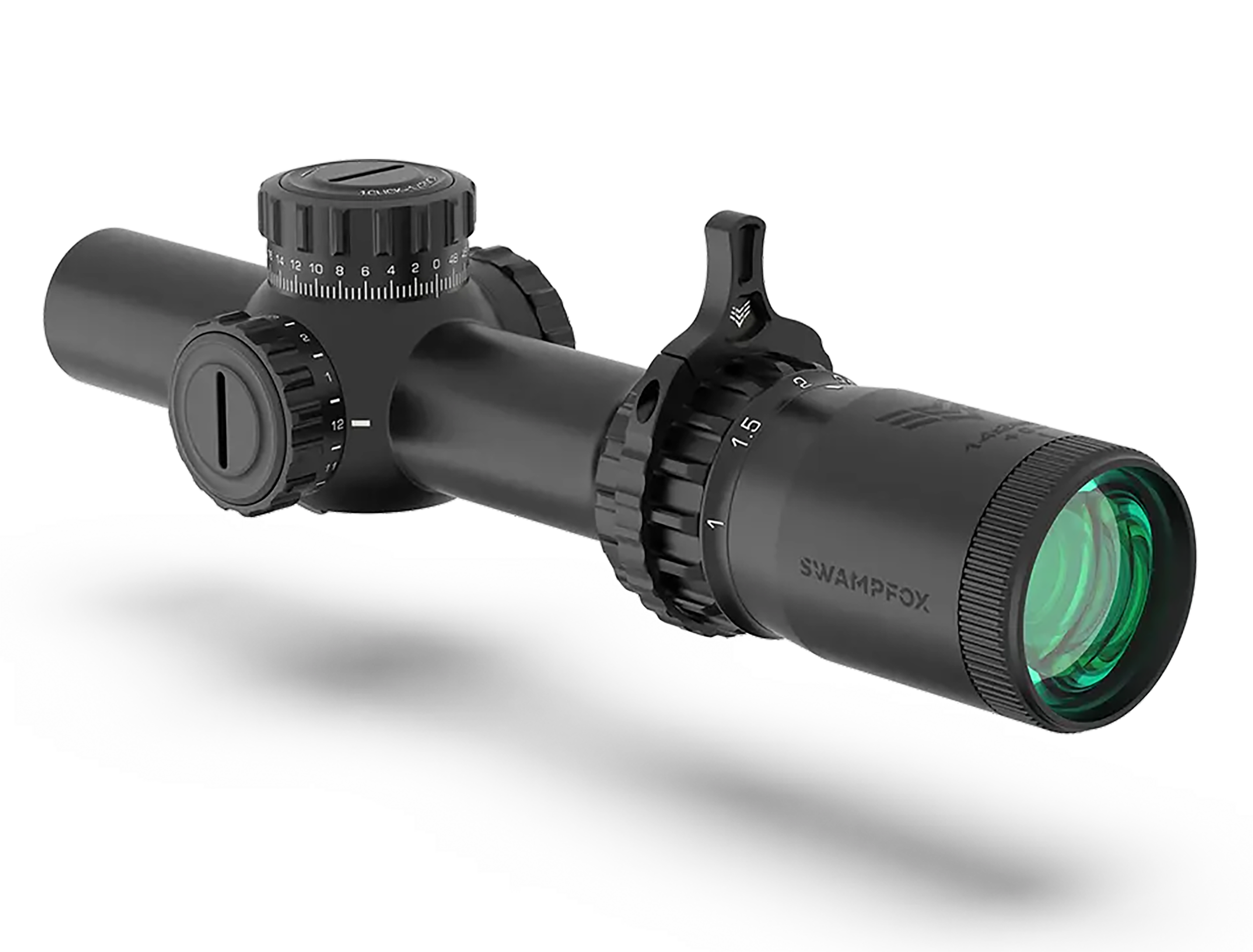 Swampfox Optics THK16241RF Tomahawk II  Black 1-6x 24mm 30mm Tube Bright Fiber Optic Red Reticle