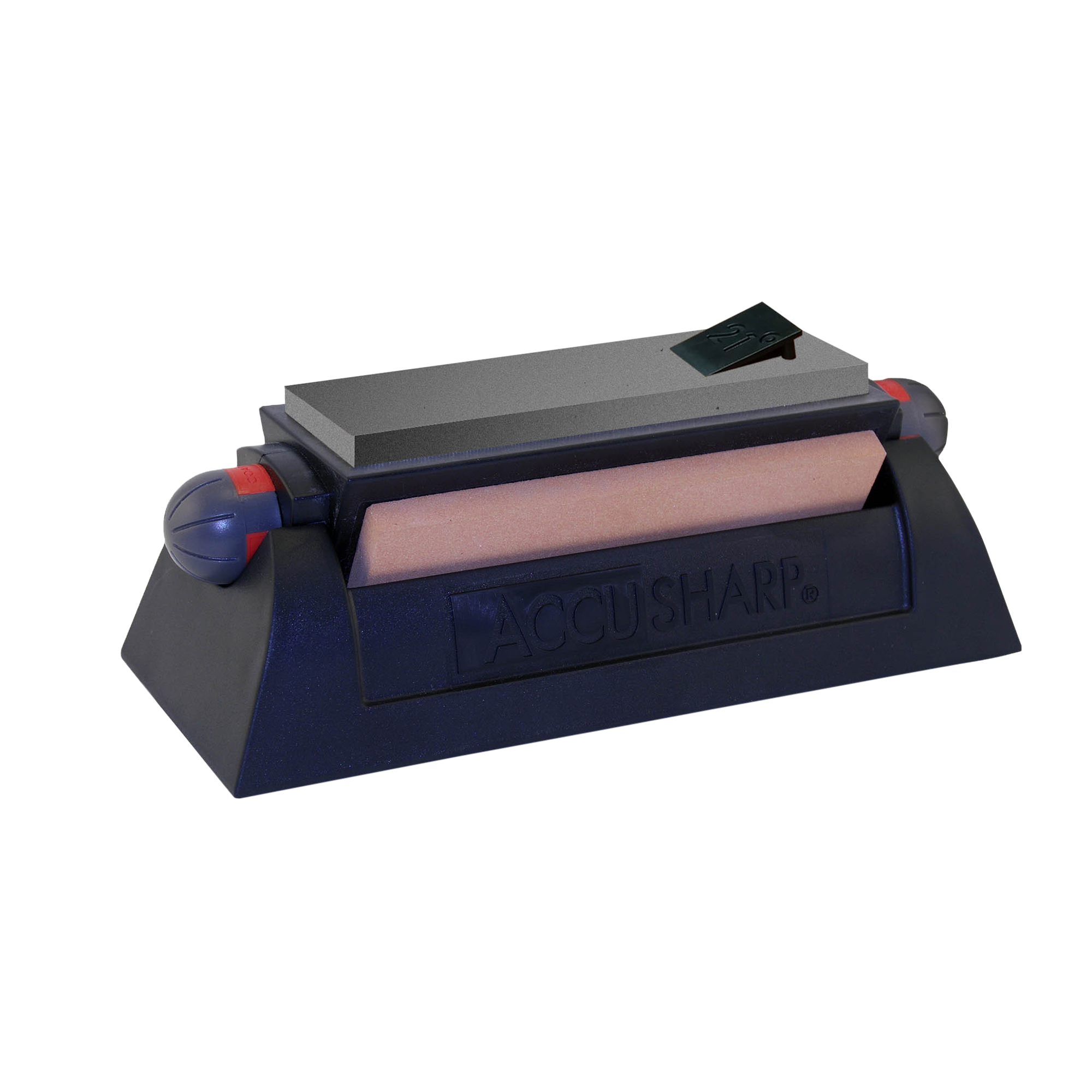 AccuSharp 064C Tri-Stone Sharpening System Coarse/Medium/Fine Alumina-Oxide Sharpener Rubber Handle Black