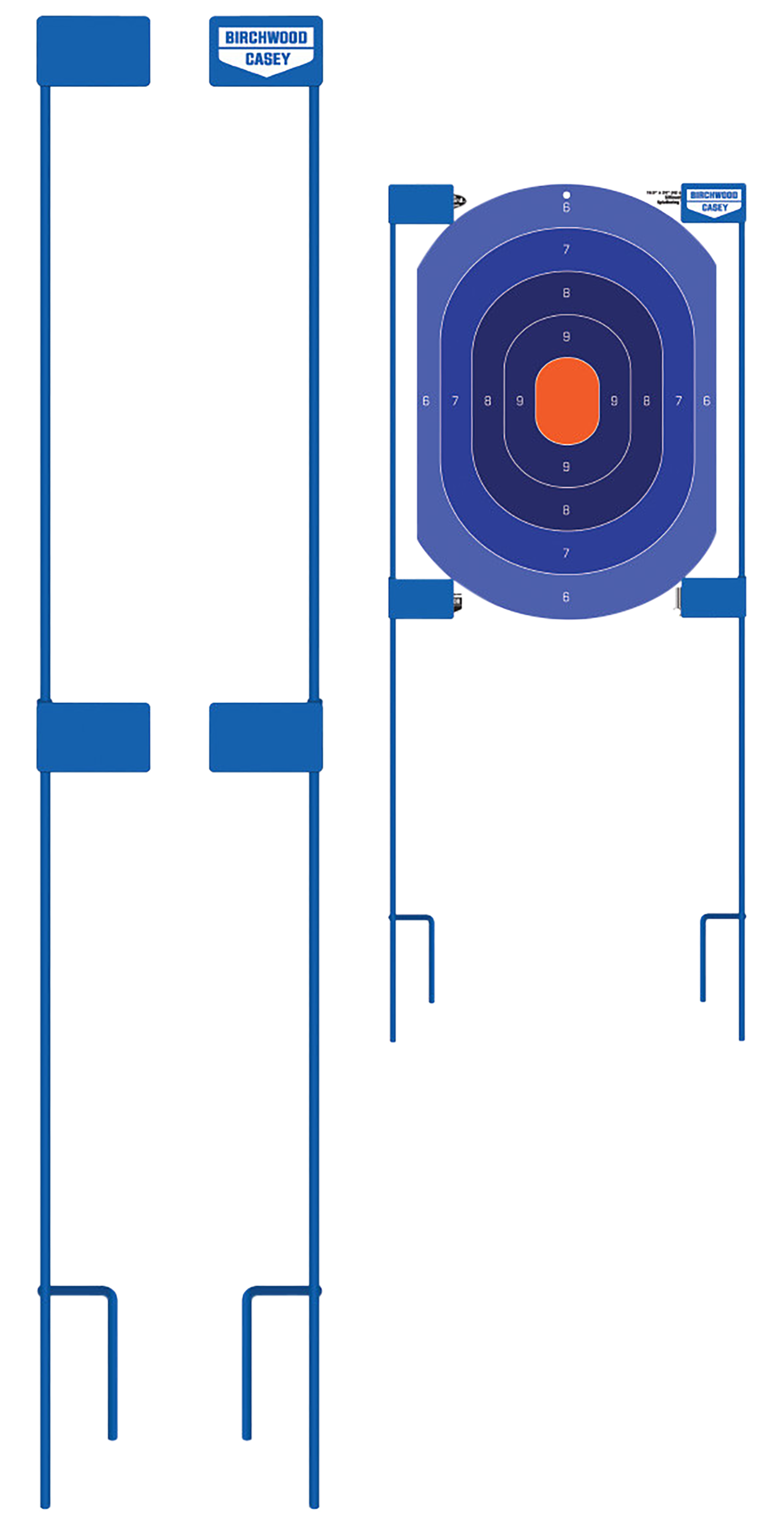 Birchwood Casey 49013 Adjustable Target Stakes  36" Stand Blue Steel Target 36" 2