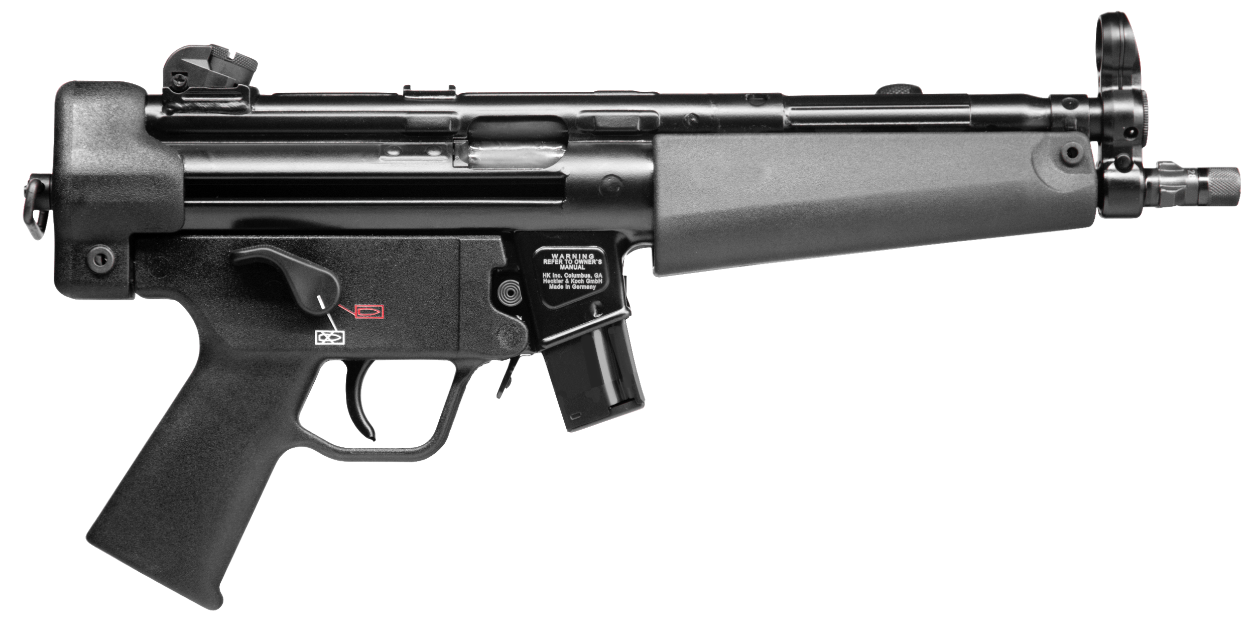 HK 81000478 SP5 9mm Luger Caliber with 8.86" Barrel, 10+1 Capacity, Overall Black Finish & Polymer Grip Includes 2 Mags