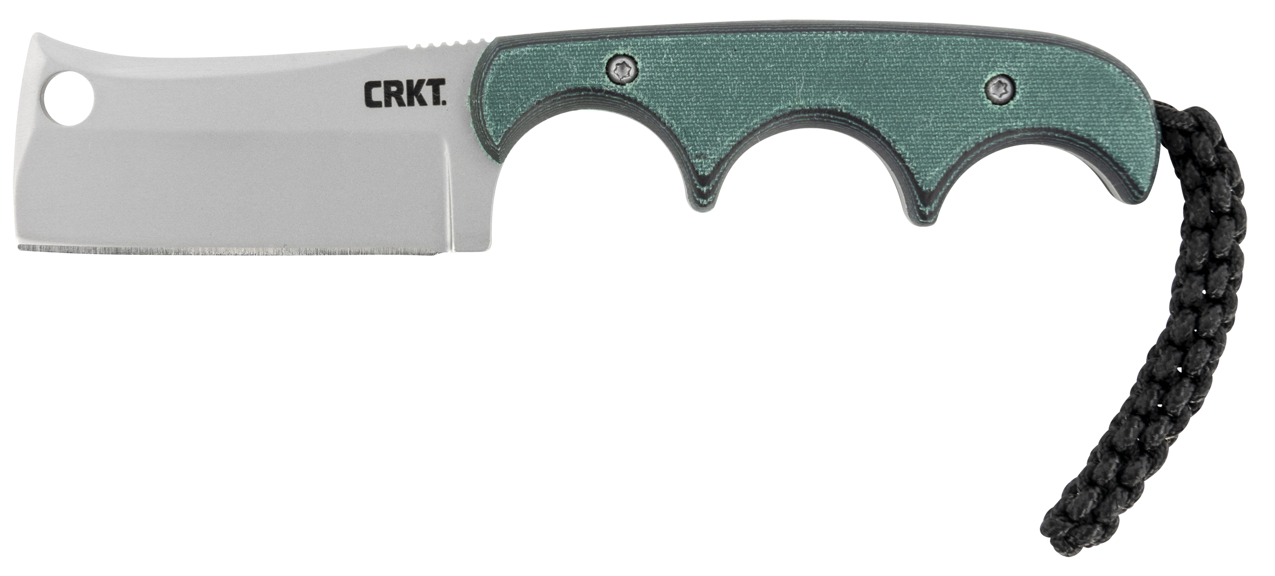 CRKT 2383 Minimalist  2.13" Fixed Cleaver Plain Bead Blasted 5Cr15MoV SS Blade/ Green Contoured Resin Infused Fiber Handle Includes Lanyard/Sheath