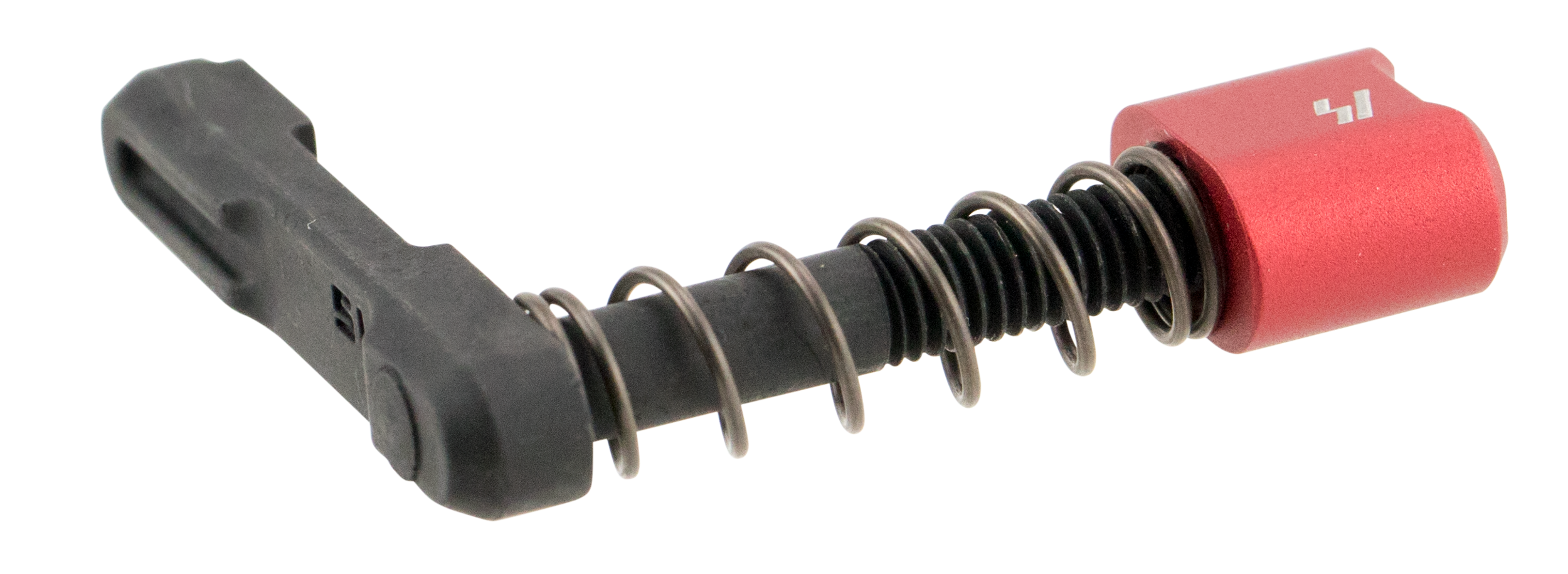 Strike Industries ARSMCRED Magazine Catch  made of Black Steel with Red 6061-T6 Aluminum Release Button for AR-Platform