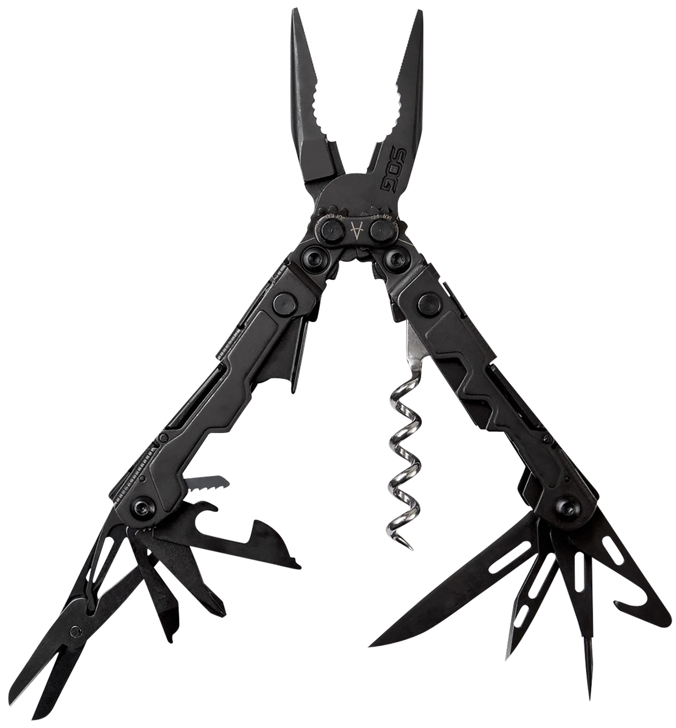 S.O.G SOGPL1002CP PowerLitre Black Hardcoat Anodized 5Cr15MoV Stainless Steel 5" Long Features 19 Tools