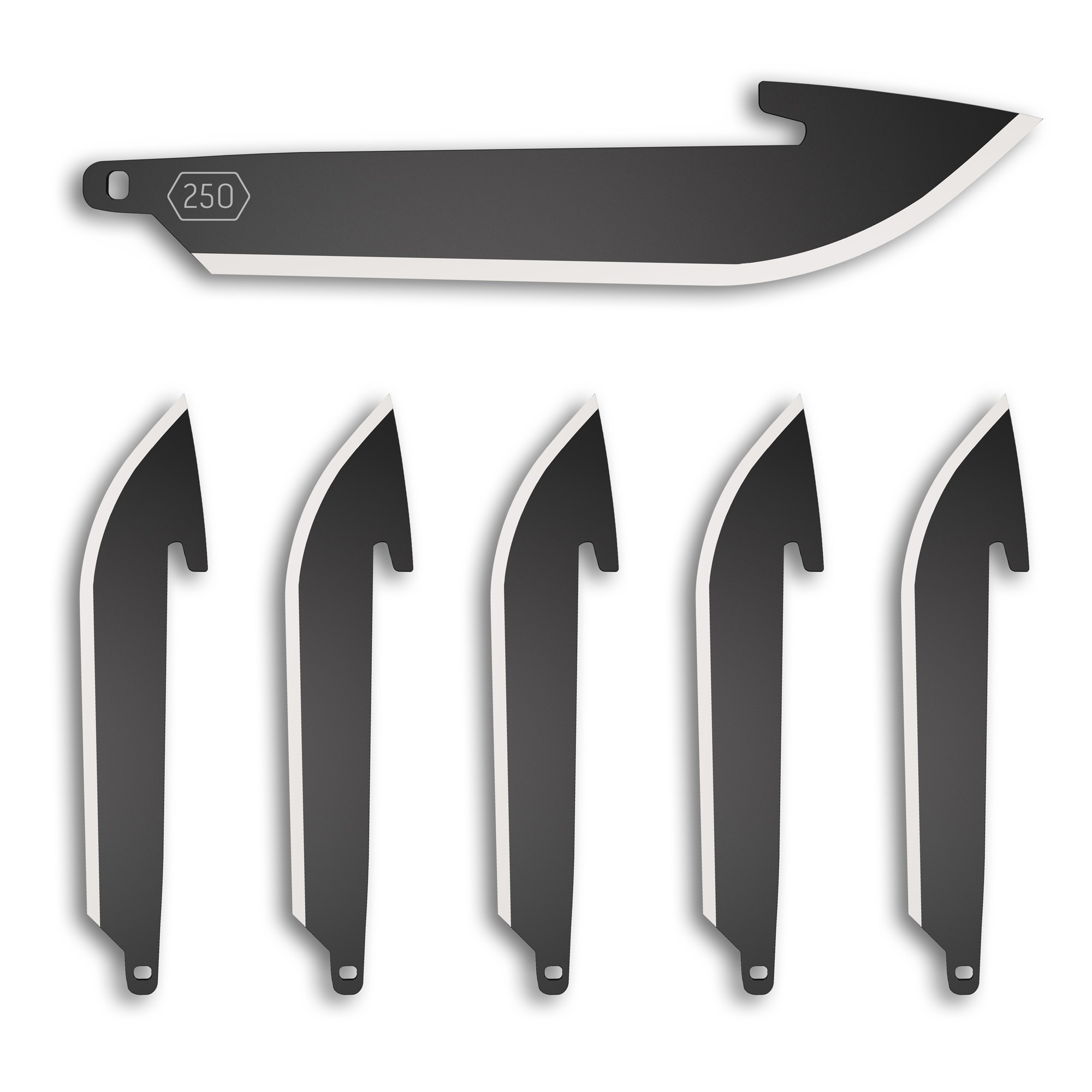OD EDGE DROP-PT 2.5" BLADE 6PK BLK