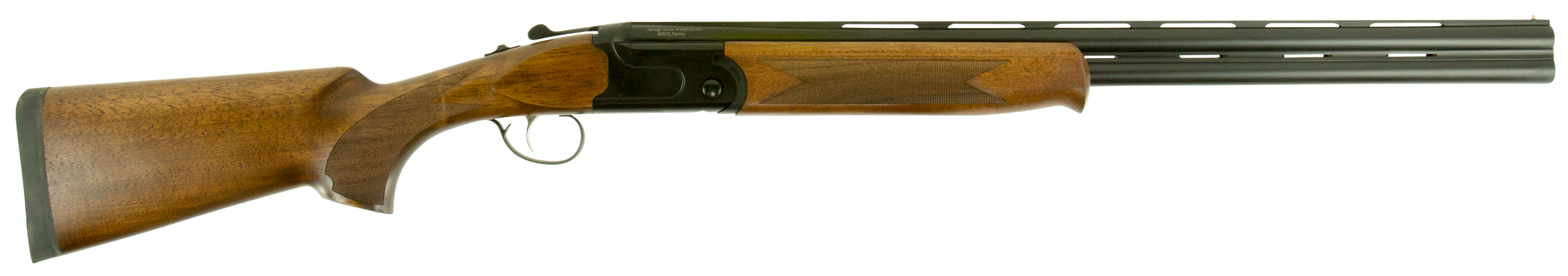 Stevens 22156 555  Compact 410 Gauge Break Open 3" 2rd 24" Black Satin Over/Under Vent Rib Barrel, Satin Black Aluminum Receiver, Fixed Satin Turkish Walnut Stock, Ambidextrous