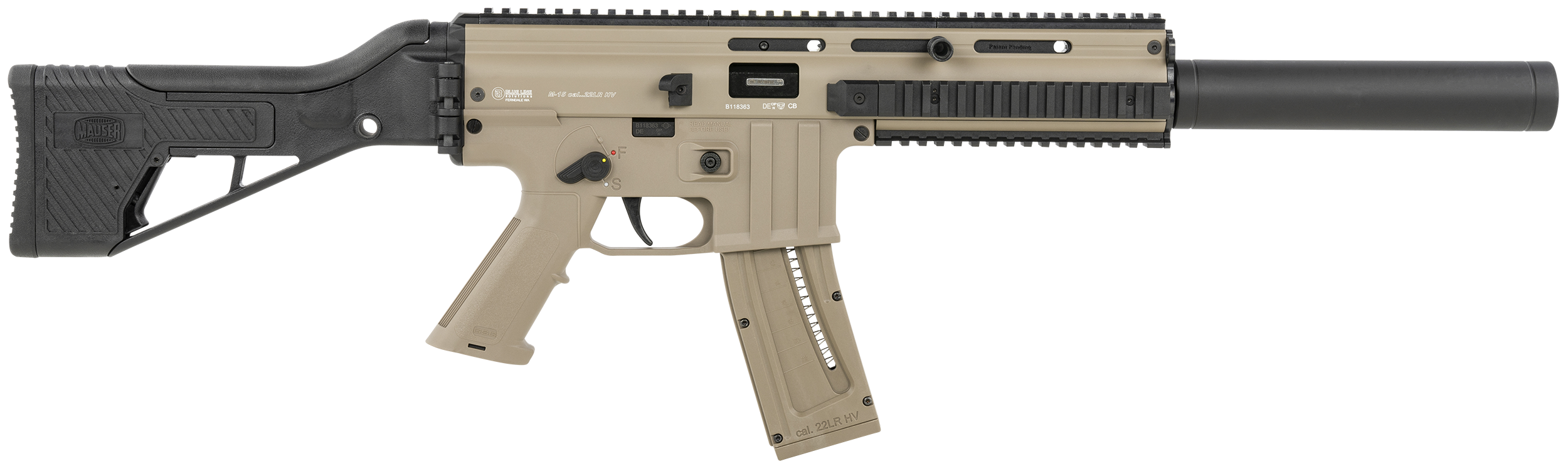 Mauser Rimfire 4150024 M-15 SD Full Size 22 LR 22+1 16.50" Black Tan Steel Receiver Side Folding w/Adj Cheekrest Black Synthetic Stock Right Hand