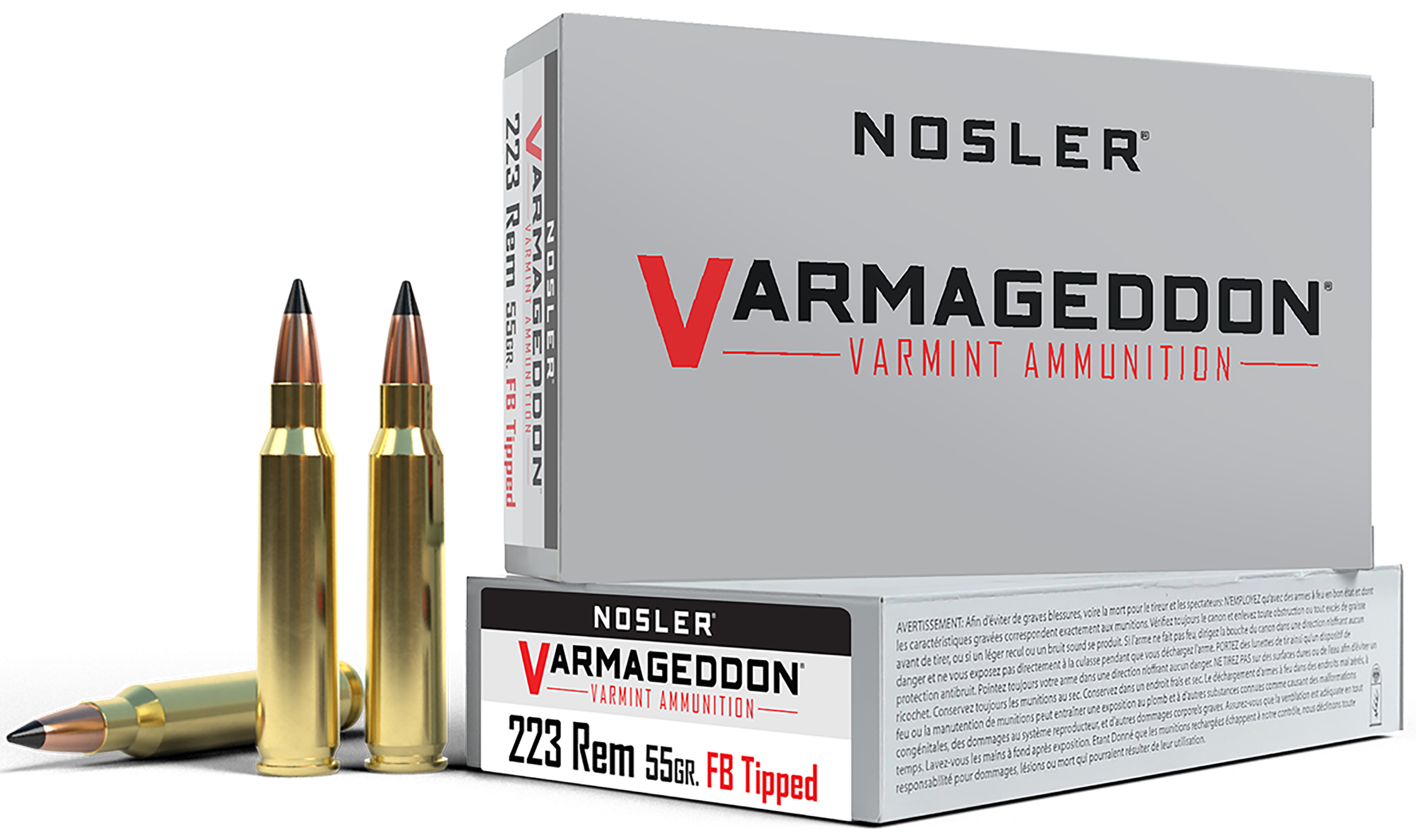 Nosler 65145 Varmageddon 223Rem 55gr Flat Base Tipped 20 Per Box/20 Case
