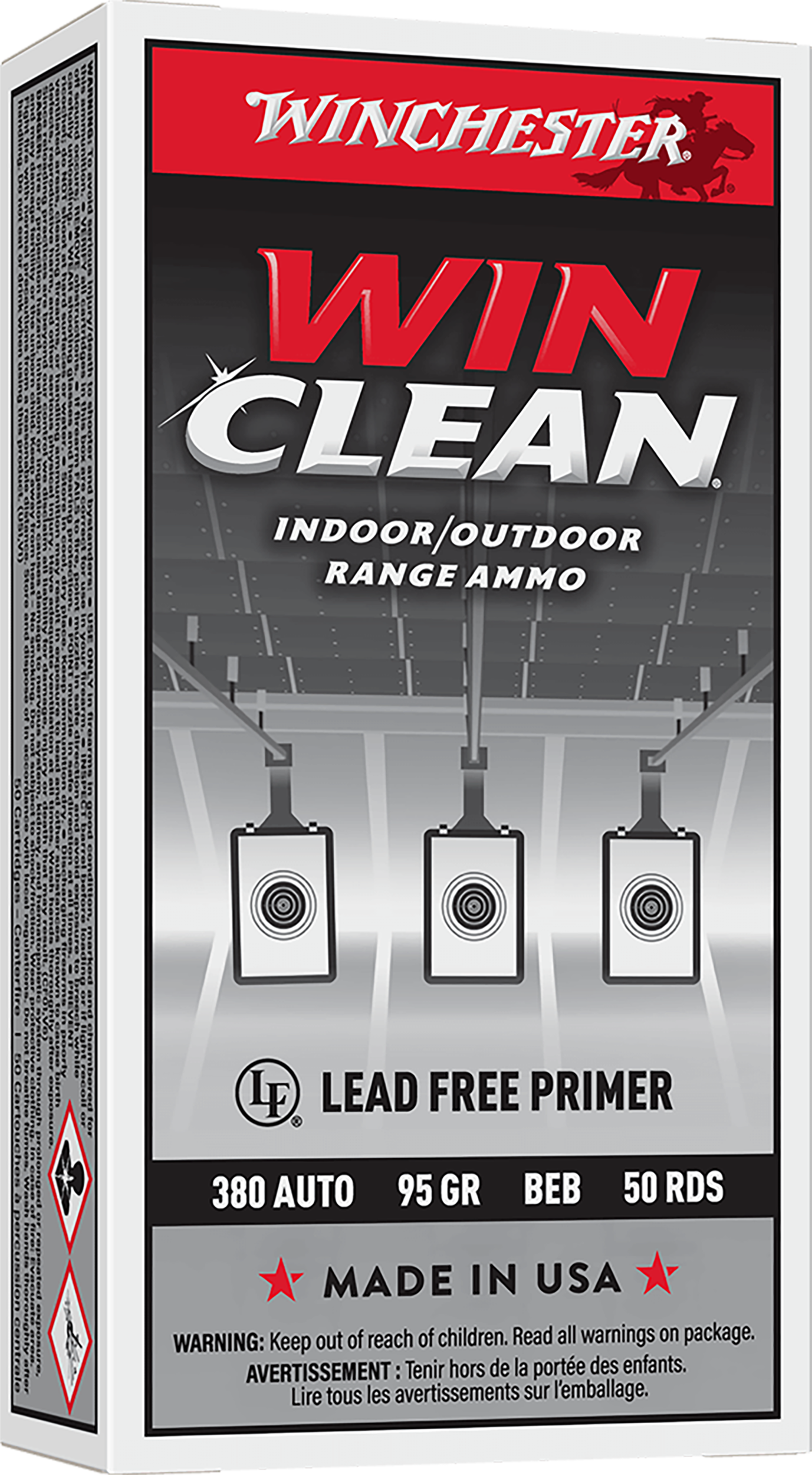 Winchester Ammo WC3801 Super X  380ACP 95gr Winclean Brass Enclosed Base 50 Per Box/10 Case