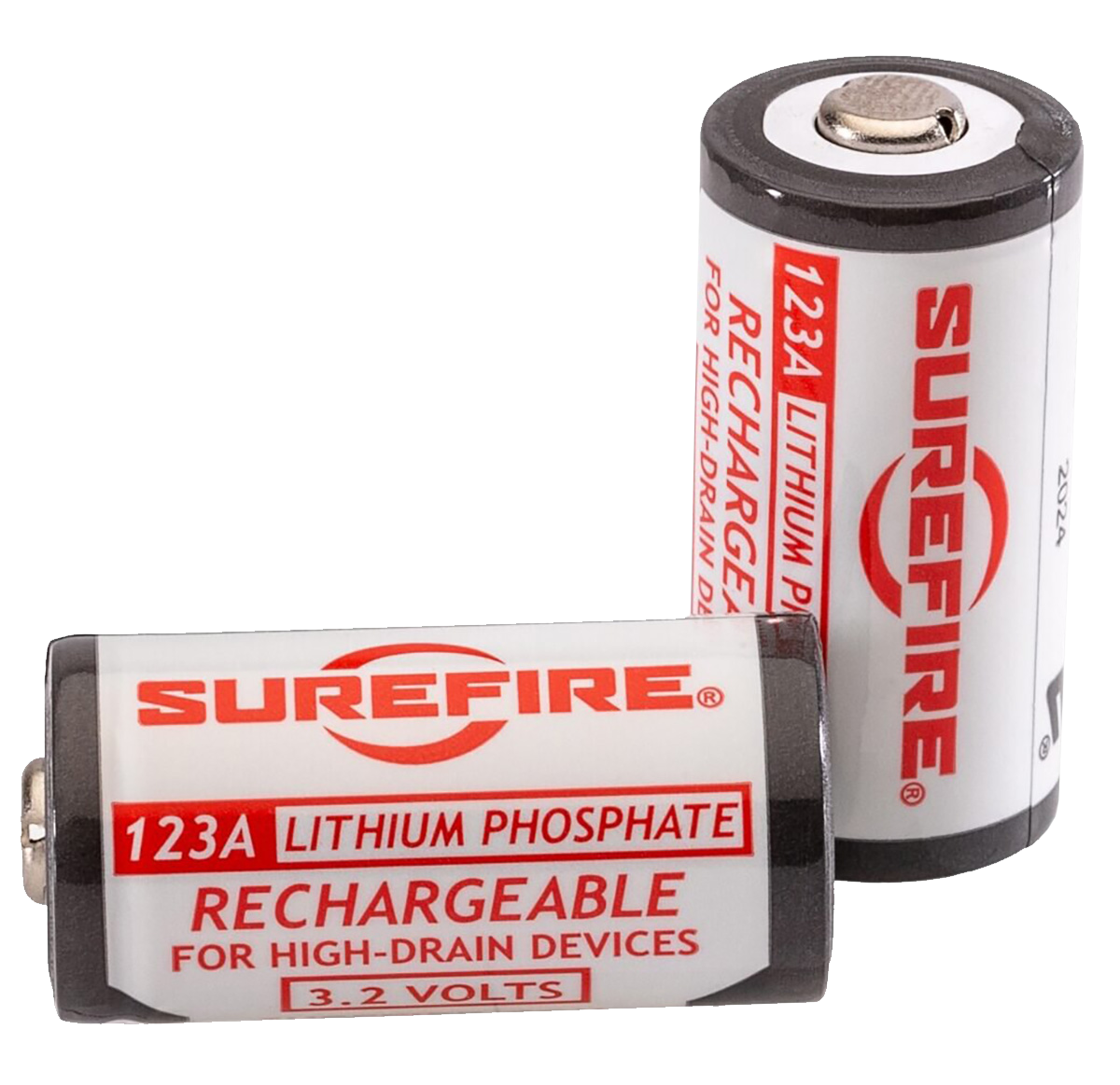 SureFire SFLFP123 123A Batteries  White/Black 3.2 Volts 450 mAh (2) Single Pack Rechargeable