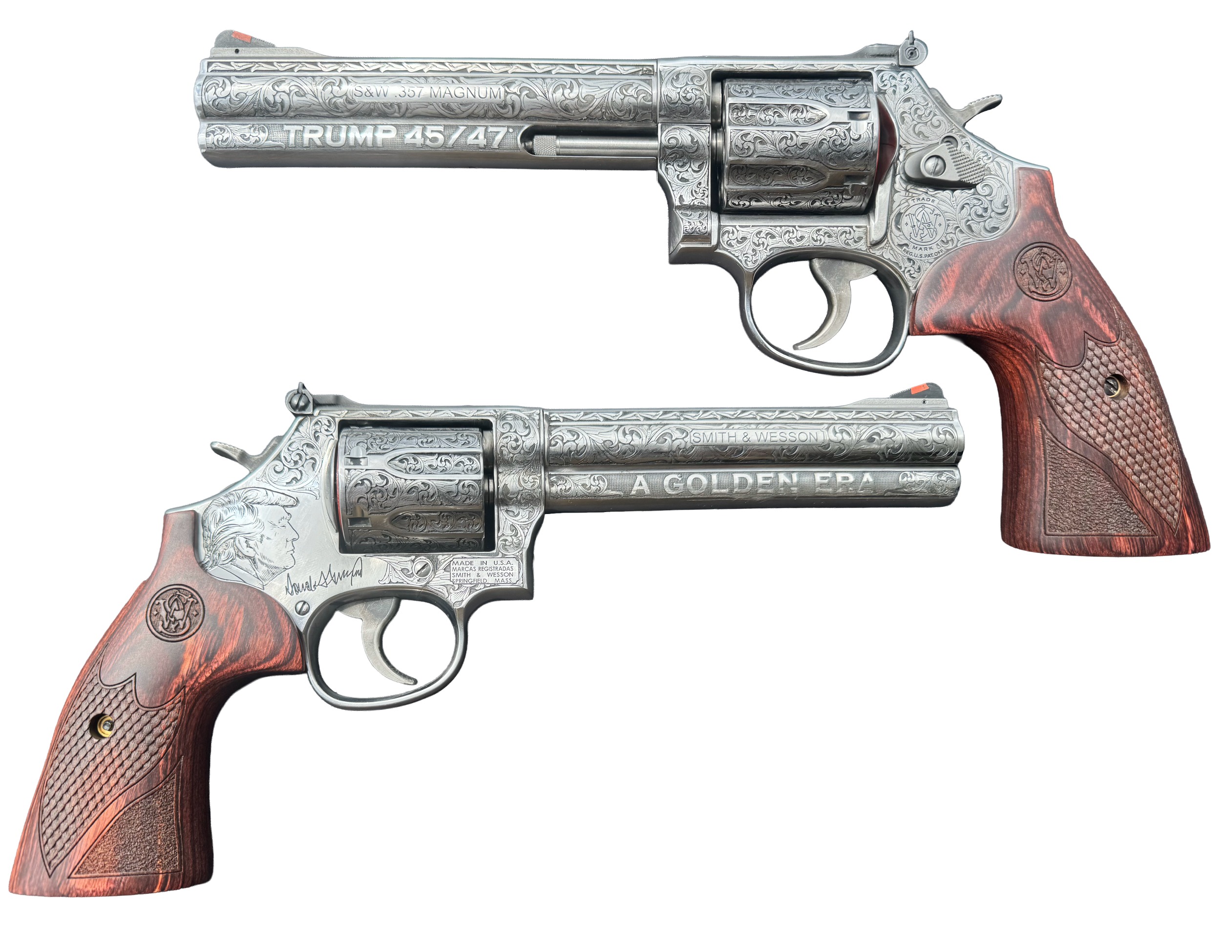 SMITH & WESSON 686 PLUS DLX STS 357MAG 6" 7RD DA/SA TRUMP GOLDEN ERA DEEP ENGRAVED
