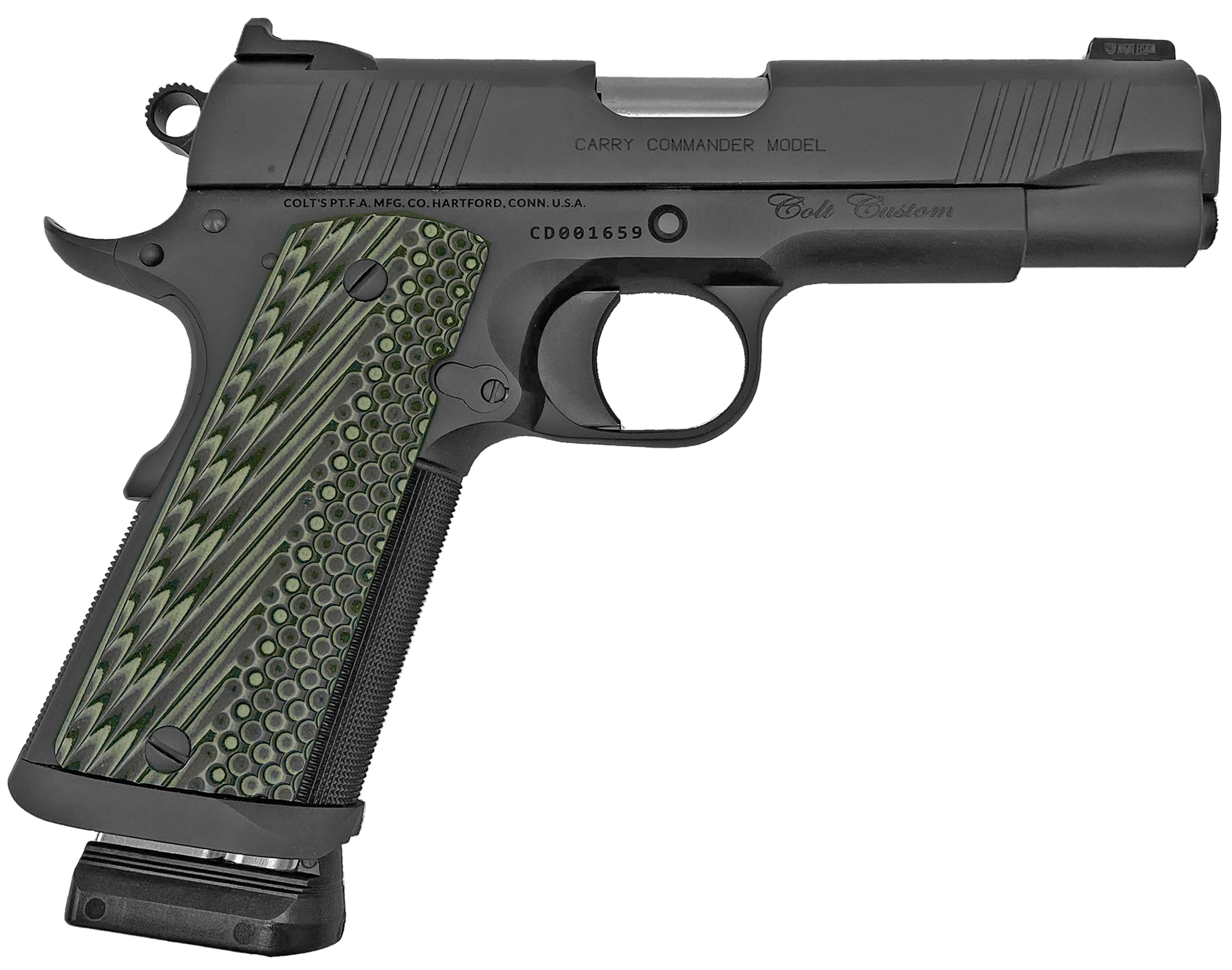 Colt Mfg O4042CS Limited 1911 Custom  Carry 9mm Luger 7+1 4.25" Black National Match Barrel, Decobond Smoke Gray Serrated Steel Slide & Frame w/Beavertail, Gray G10 Grip, Ambidextrous