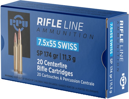 PPU 7.5X55 SWISS 174GR JSP 20RD 10BX/CS