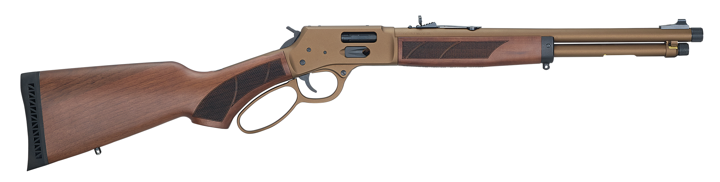 Henry H012XCW357 Explorer Carbine 38 Special/357 Mag 7+1 16.50" Burnt Bronze Cerakote Threaded Barrel, Burnt Bronze Cerakote Steel Drilled & Tapped Receiver, American Walnut Fixed w/Pistol Grip Stock