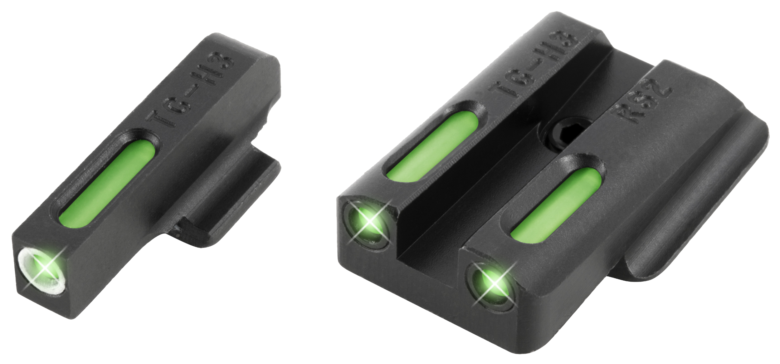 TruGlo TG13RS2A TFX Black | Green Tritium & Fiber Optic White Outline Front Sight Green Tritium & Fiber Optic Rear Sight