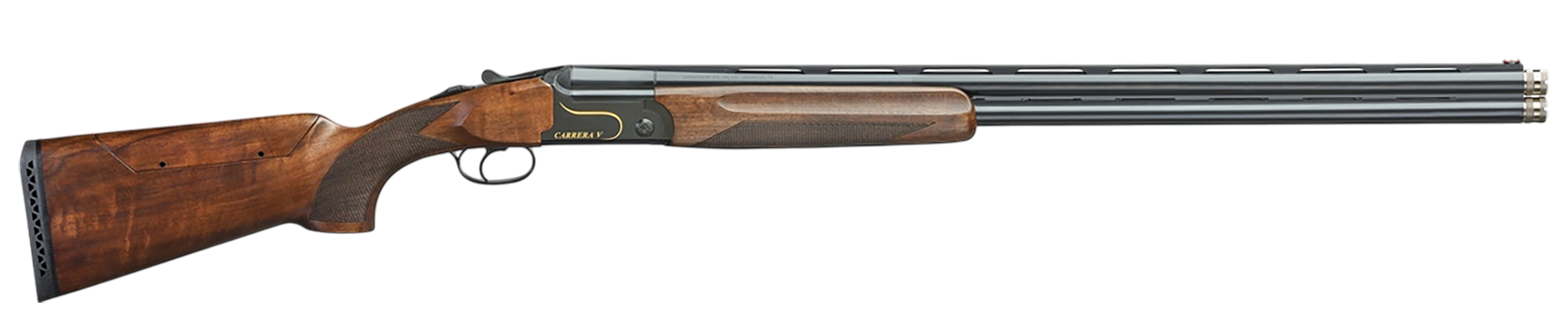 F.A.I.R. FRCRRAV2030 Carrera V 20 Gauge Break Open 3" 2rd 30" Black Over/Under Vent Rib Barrel, Black w/Gold Inlay Receiver, Walnut w/Adj Comb Stock, TechniChoke XP70 Choke System