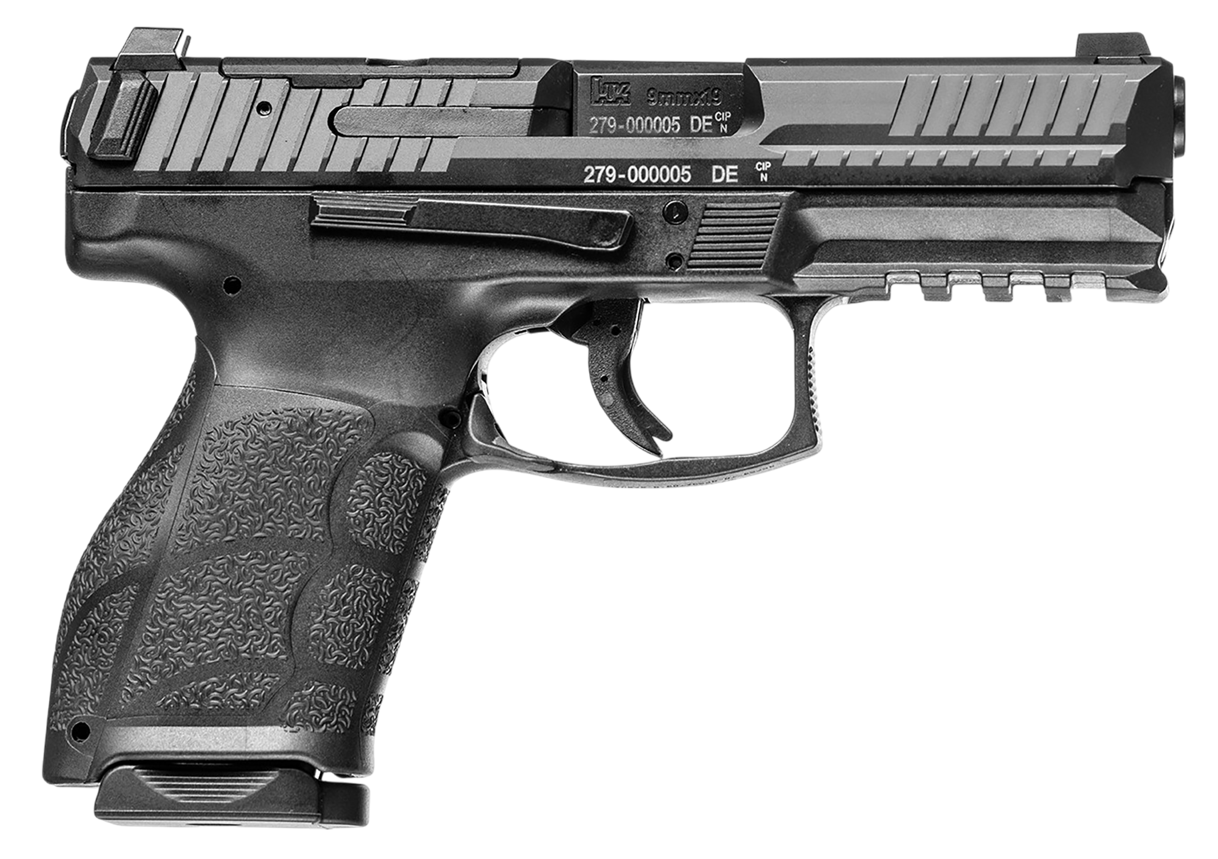 HK 81001059 VP9A1 K *CA Compliant Compact 9mm Luger 10+1 4.09" Black Barrel & Steel Optic Ready/Serrated Slide, Black Polymer Frame w/Picatinny Rail, Interchangeable Backstrap Grip, Ambidextrous