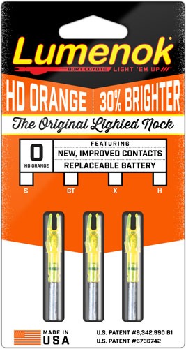 LUMENOK LIGHTED NOCK SIGNATURE SERIES HD ORANGE 3PK