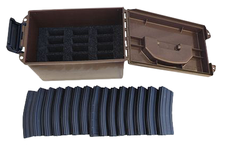 MTM Case-Gard TMC15 Tactical Mag Can  Flat Dark Earth Polymer 5.56x45mm NATO Fits AR-Platform