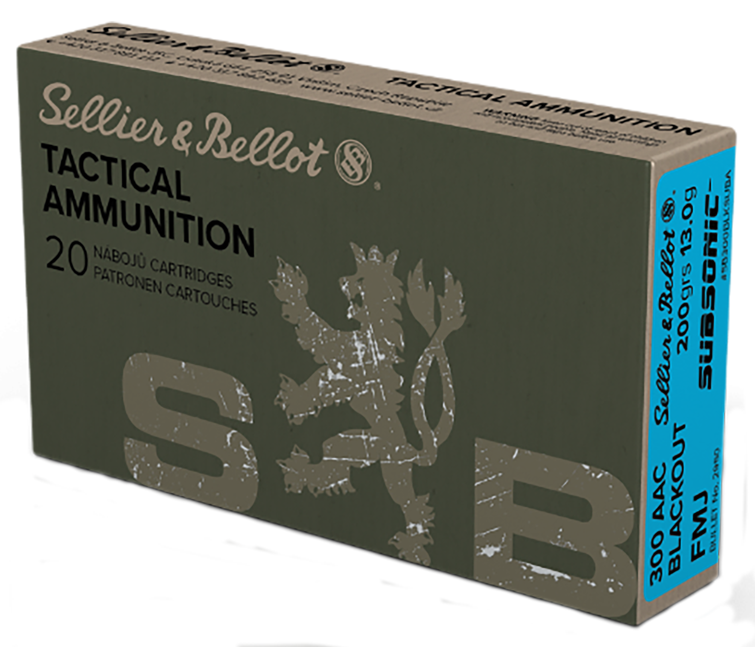 Sellier & Bellot SB300BLKSUBA Rifle  300Blackout 200gr Full Metal Jacket Subsonic 20 Per Box/50 Case