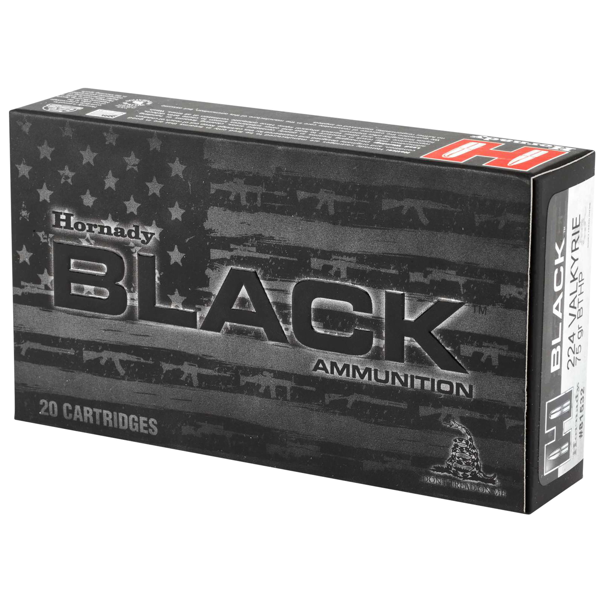 Hornady 81532 Black 224Valkyrie 75gr Boat Tail Hollow Point 20 Per Box/10 Case