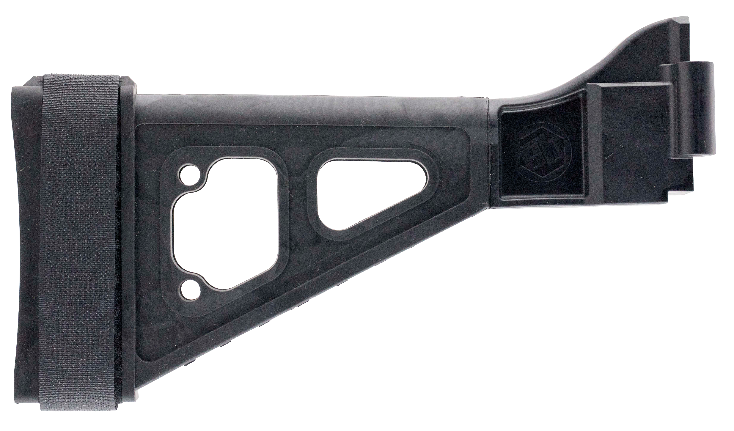 SB Tactical SBT01SB SBT Side Folding Black Synthetic with 10.50" OAL & Nylon Strap for H&K UMP, B&T APC (Tube Not Included)