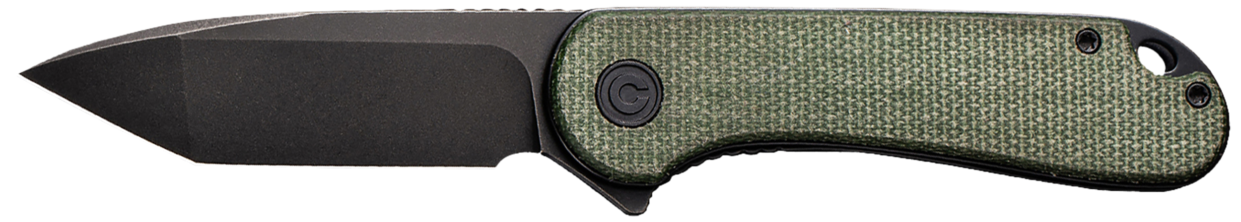 Civivi Knives C907T-E Elementum  2.96" Folding Tanto Plain Black Stonewashed D2 Steel Blade, 4.03" Green Textured Micarta Handle