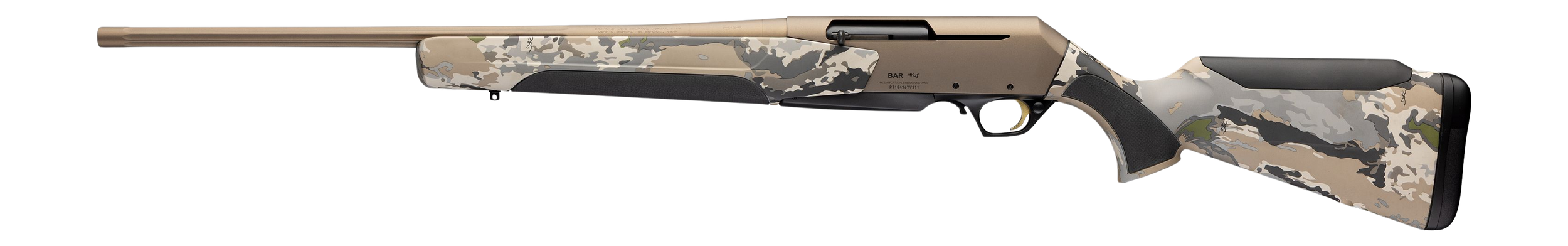 Browning 039033218 BAR MK4 SPD Full Size 308 Win 4+1 22" Smoked Bronze Cerakote Fluted Barrel & Aluminum Alloy Drilled & Tapped Receiver, Ovix Camo Adj Shim Synthetic Stock, Left Hand