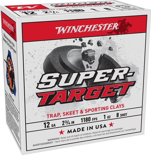 WINCHESTER TARGET 12GA 2.75" 1OZ #8 1180FPS 250RD CASE LOT