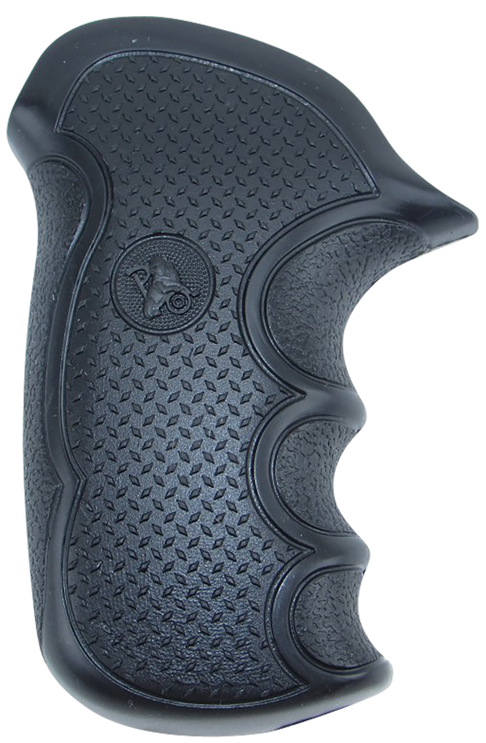 Pachmayr 02474 Diamond Pro Grip Diamond Checkering Black Rubber with Finger Grooves for Taurus Compact Public Defender