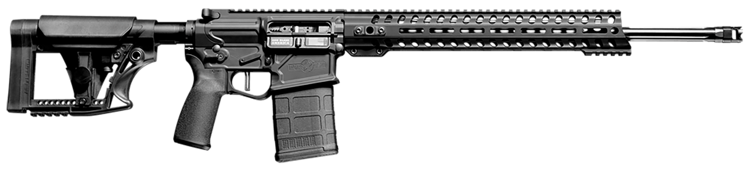 Patriot Ordnance Factory 01734 Rogue Prescott 6.5 Creedmoor 20" DI 20+1 Black Anodized Rec 14.50" Renegade M-LOK Stainless Steel Fluted Barrel Black Adjustable Stock Black Polymer MFT Grip Right Hand
