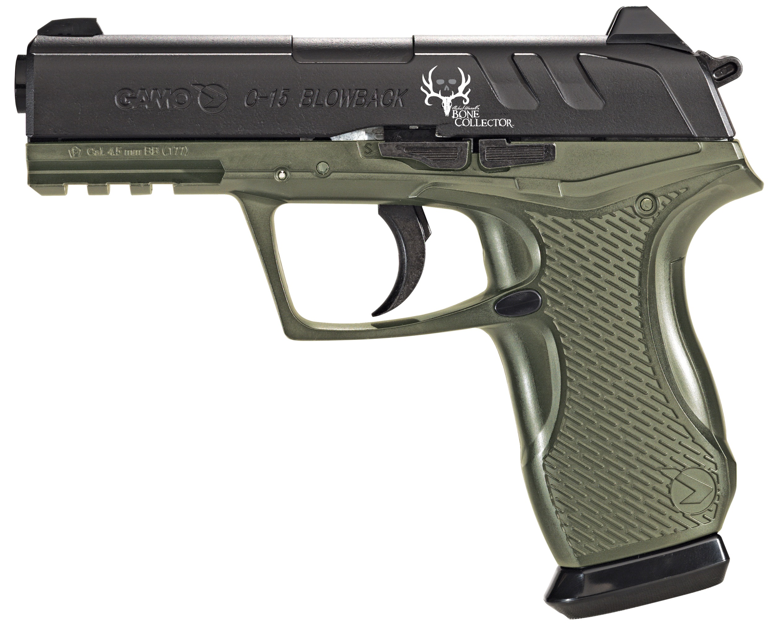 Gamo 611139354 C-15 Bone Collector Tactical CO2 177 16+1 OD Green Polymer Grips