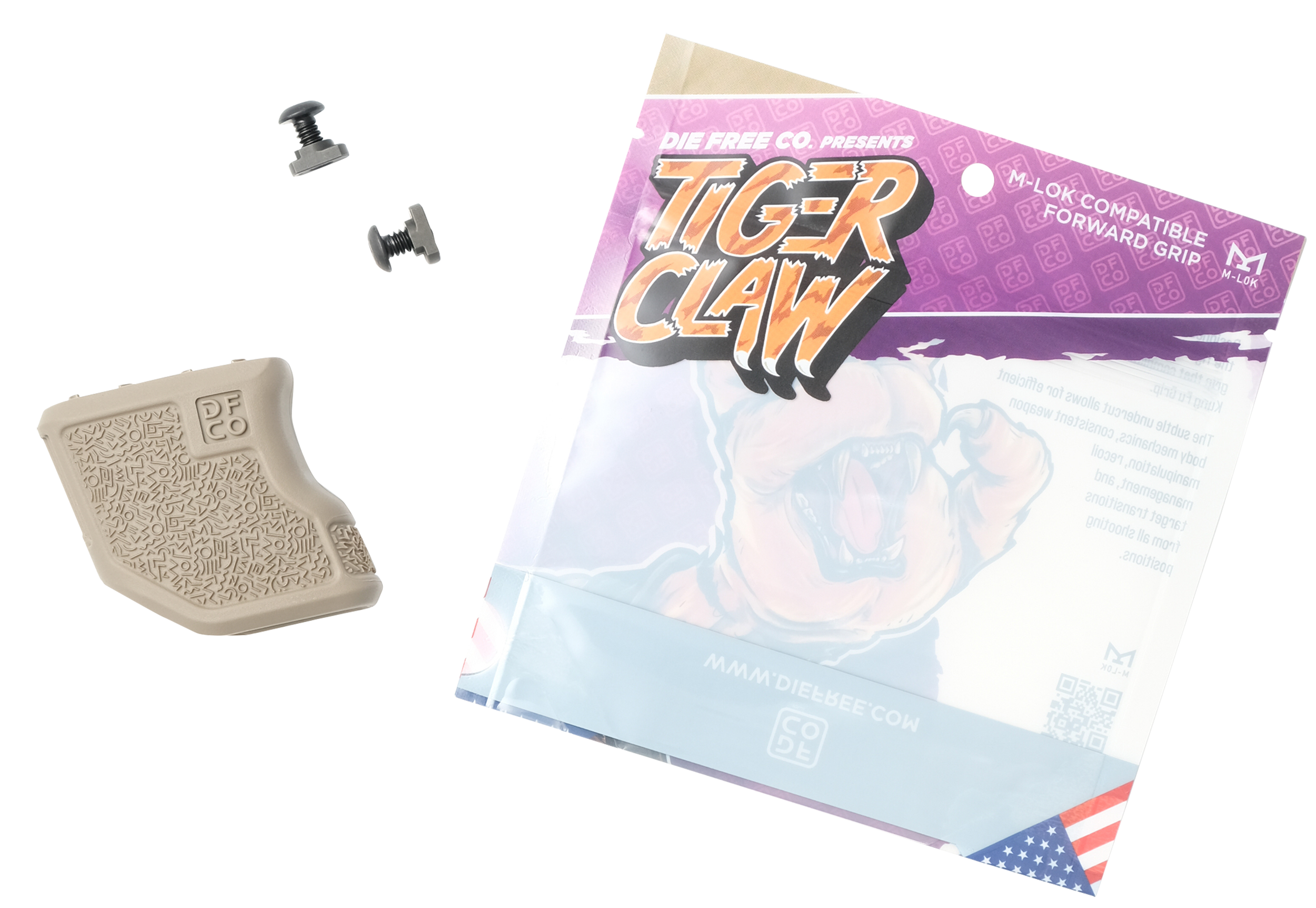 Die Free Co Llc TCMLOKFDE Tiger Claw Flat Dark Earth Nylon