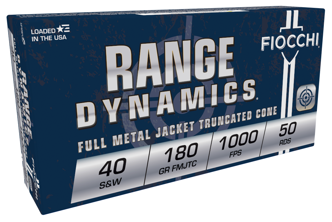 Fiocchi 40SWD Range Dynamics  40S&W 180gr Full Metal Jacket Truncated Cone 50 Per Box/20 Case
