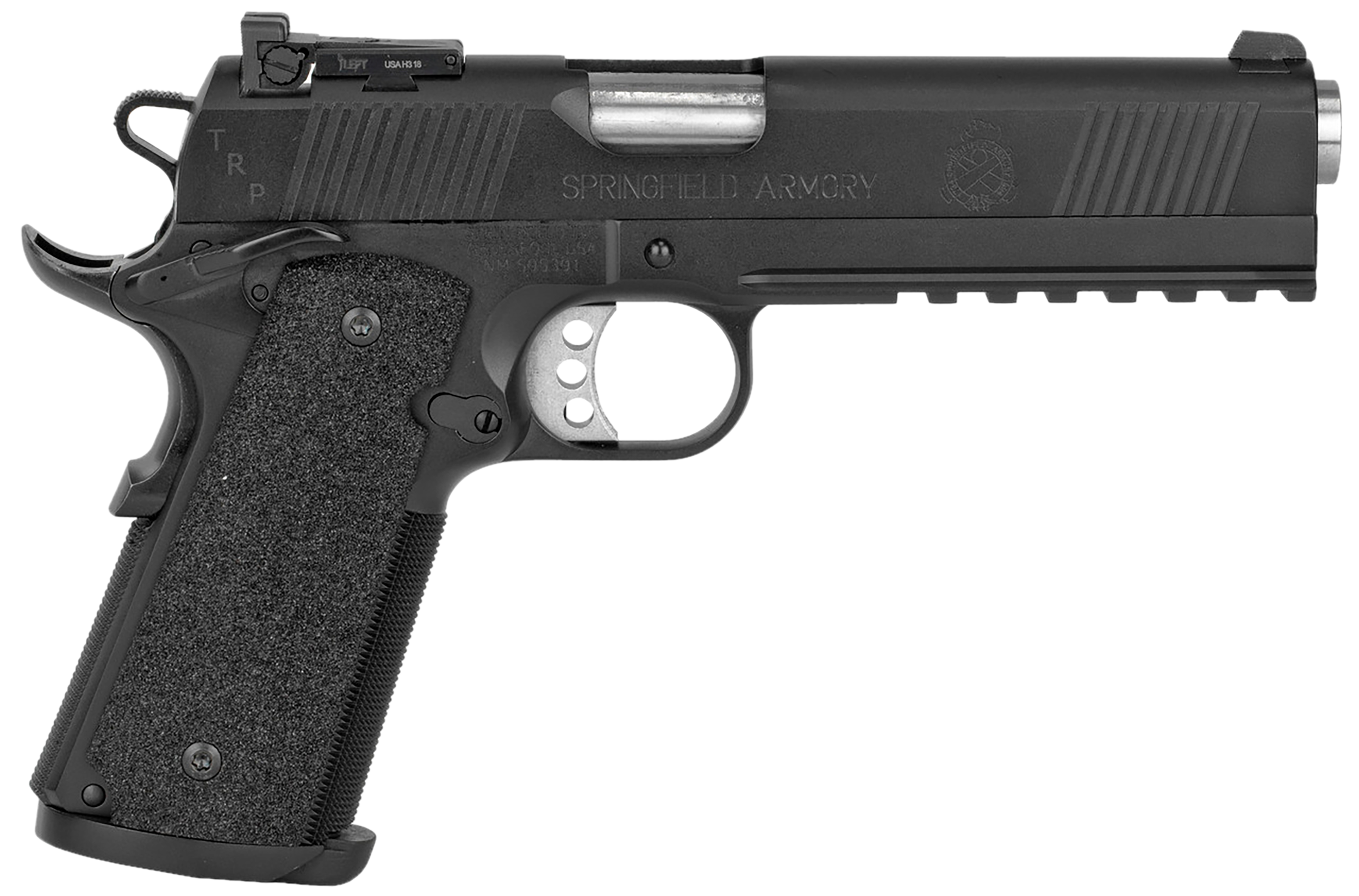 Springfield Armory PC9105LCA18 1911 TRP Operator *CA Compliant 45 ACP 5" 7+1 Black Armory Kote Long Black Carbon Steel Slide Black G10 Grip