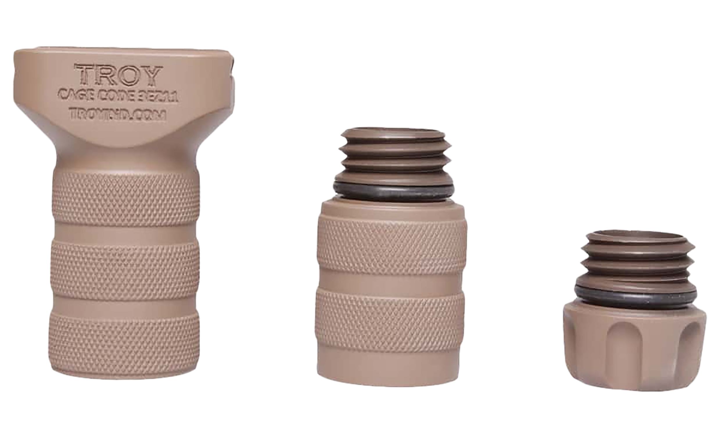 Troy IndSGRITRGA0FT00 Modular Combat Combat Grip Aluminum FDE