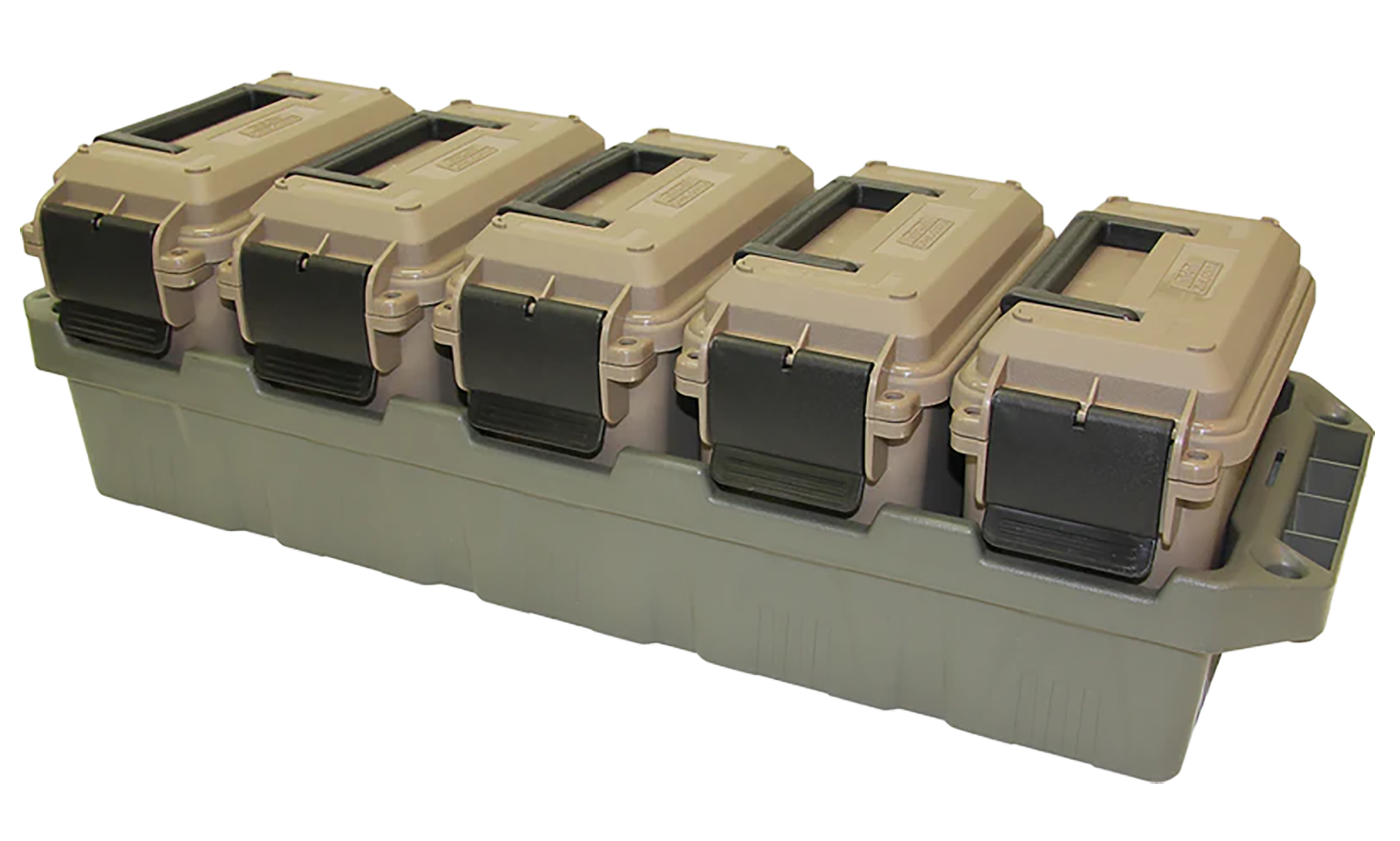 MTM Case-Gard AC5C 5-Can Ammo Crate Mini Dark Earth/Army Green Polypropylene