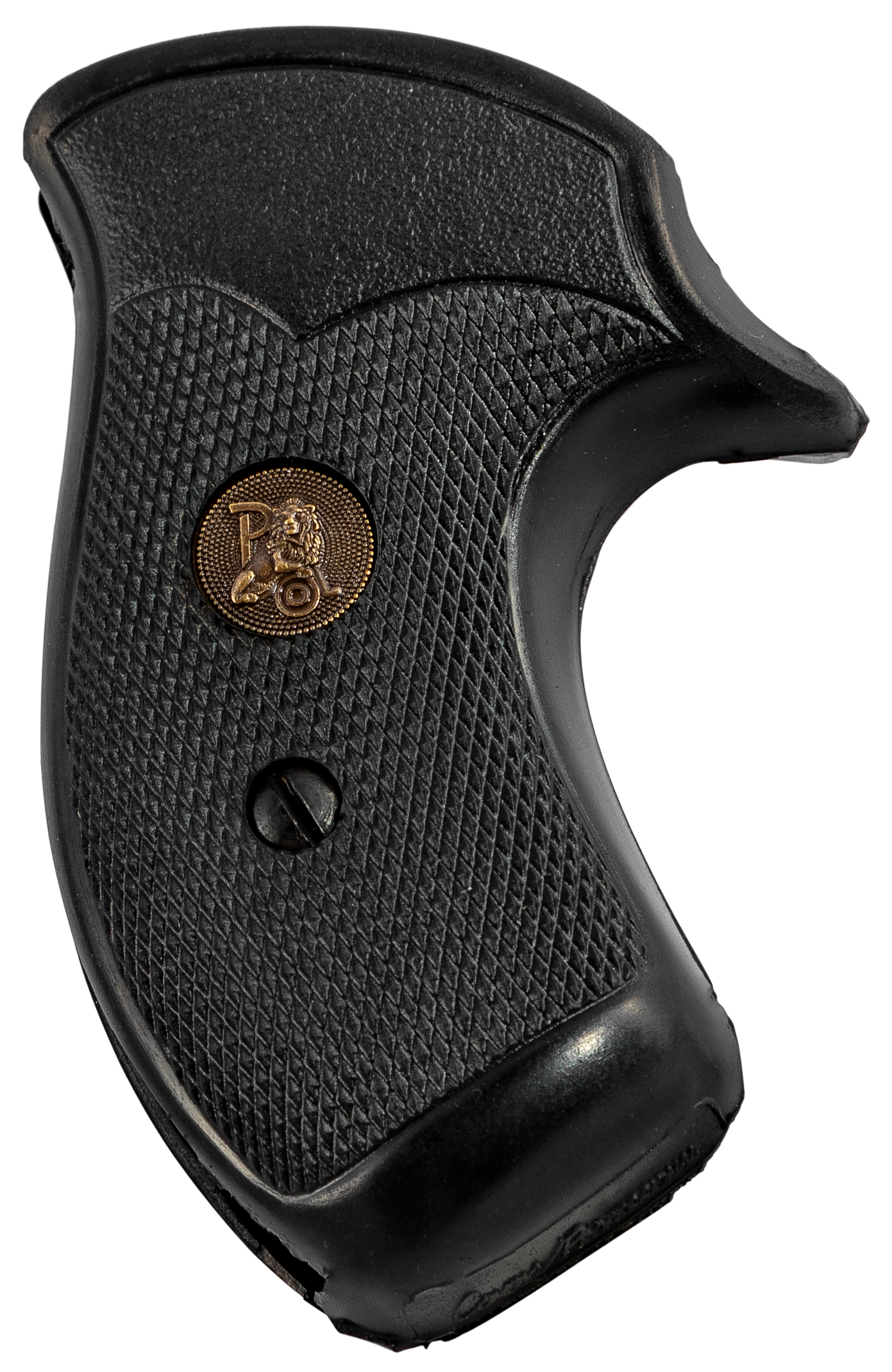 Pachmayr 03254 Compact Grip Checkered Black Rubber for S&W J Frame with Round Butt