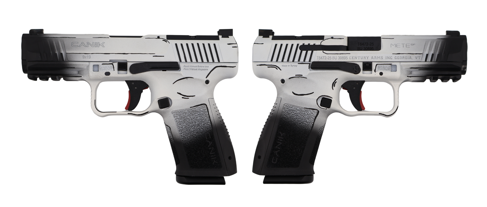 CANIK METE SF ONE SERIES DOODLE 9MM PISTOL WHITE/BLACK 1-15RD MAGS