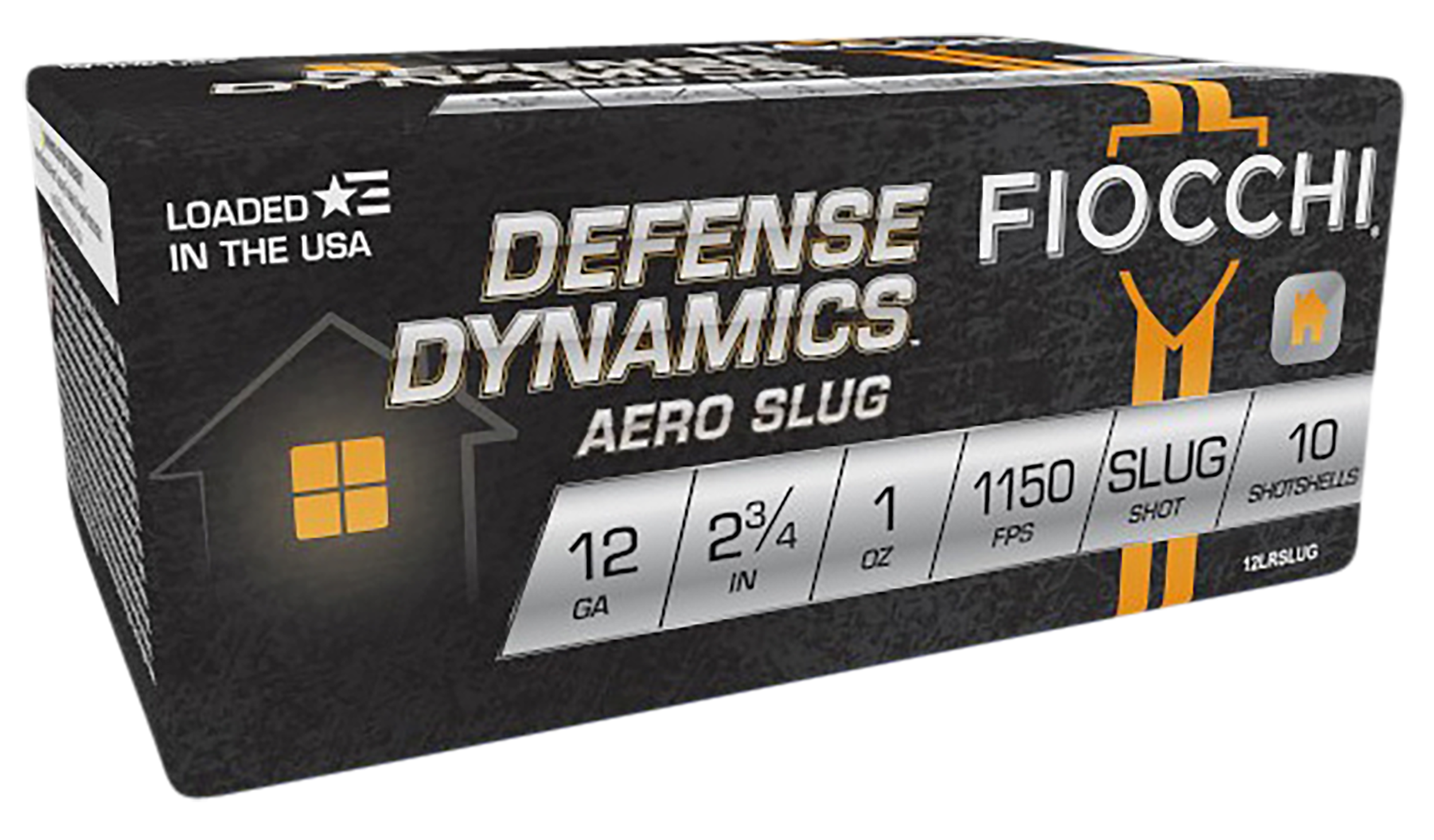 Fiocchi 12LRSLUG Defense Dynamics Aero 12Gauge 2.75" 1oz RifledSlug Shot 10 Per Box/25 Case
