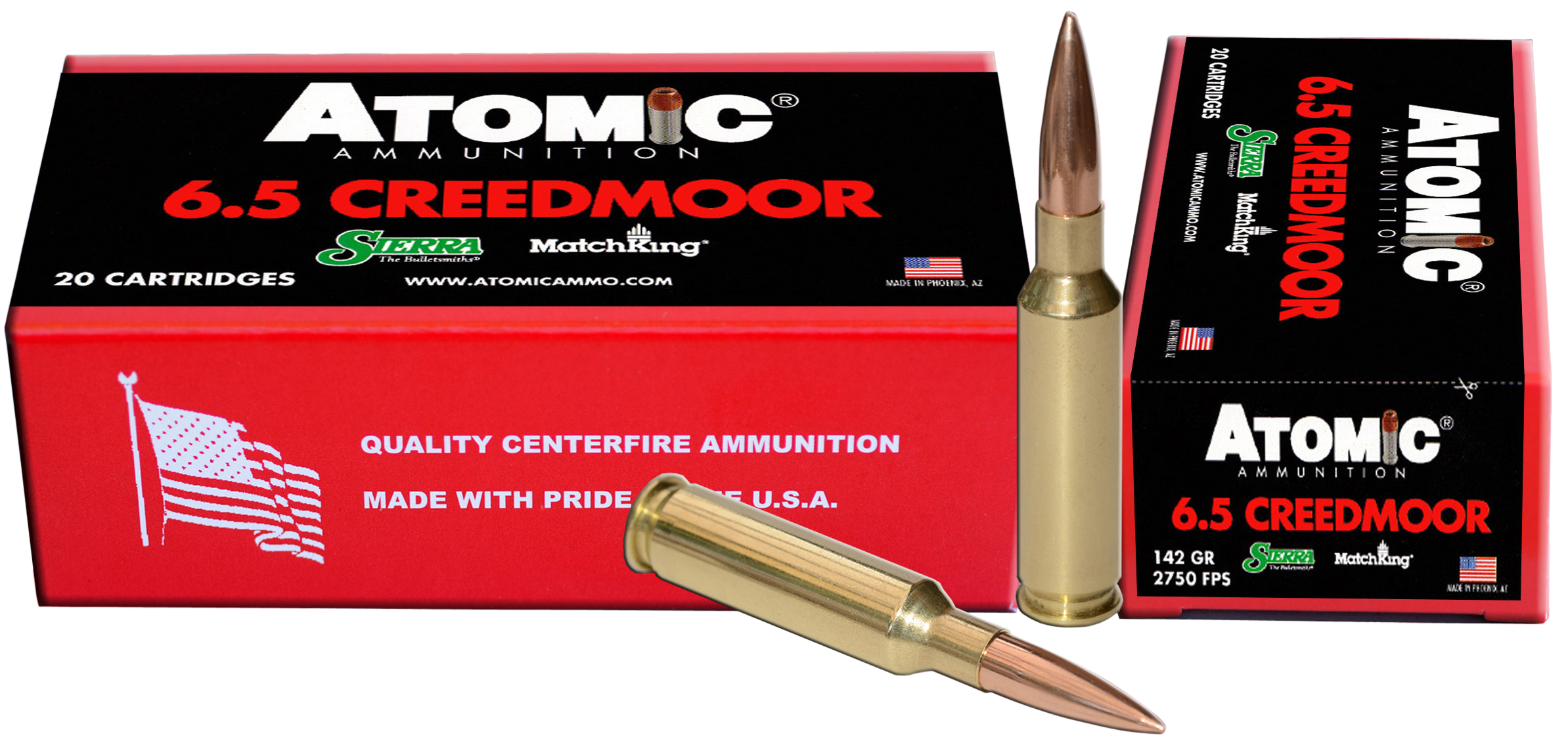 Atomic Ammunition 00404 Rifle Match 6.5Creedmoor 142gr Hollow Point Match 20 Per Box/10 Case