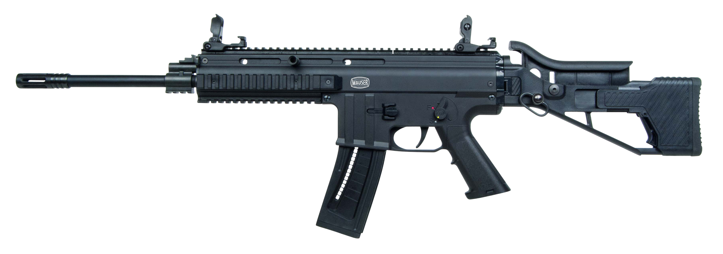 Mauser Rimfire 4150013CA M-15 *CA Compliant 22 LR Caliber with 10+1 Capacity, 16.50" Barrel, Black Metal Finish & Side Folding Adjustable Cheekrest Black Stock Right Hand (Full Size)